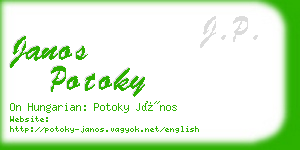 janos potoky business card